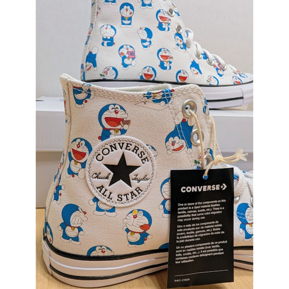 Converse Chuck Taylor All Star Doraemon Cat Robot Unisex High Top Shoes W10 NIB - Picture 11 of 15